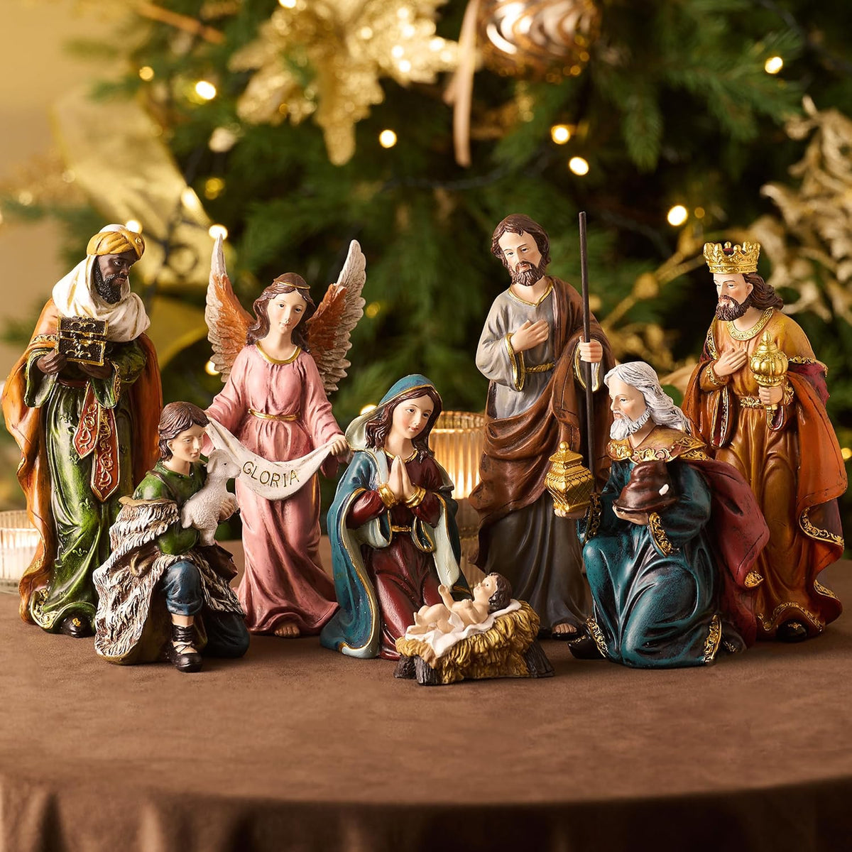 Presépio Luxo Sagrada Família – 8 Peças (20 cm)