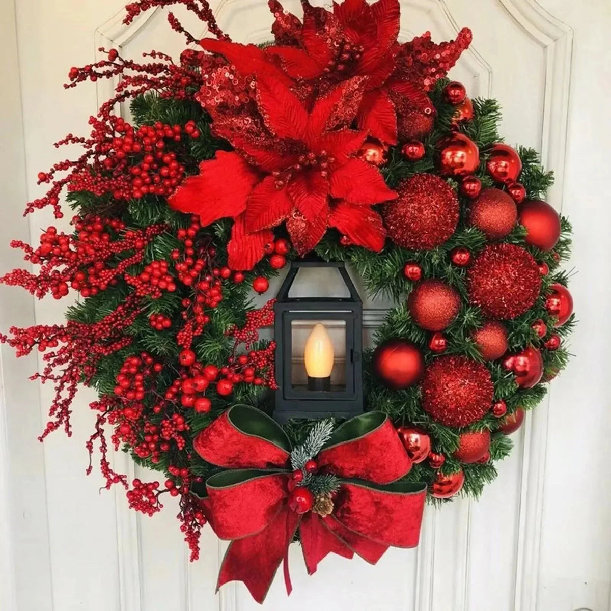 Guirlanda de Natal Vermelha para Porta
